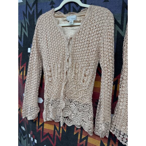 Spiegel Pink Crotchet Knit Skirt Set  Gilmore Girls Y2K 90s Girly Whimsy Small - Picture 3 of 11